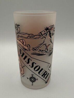 Vintage 1950's Missouri Frosted Souvenir Glass